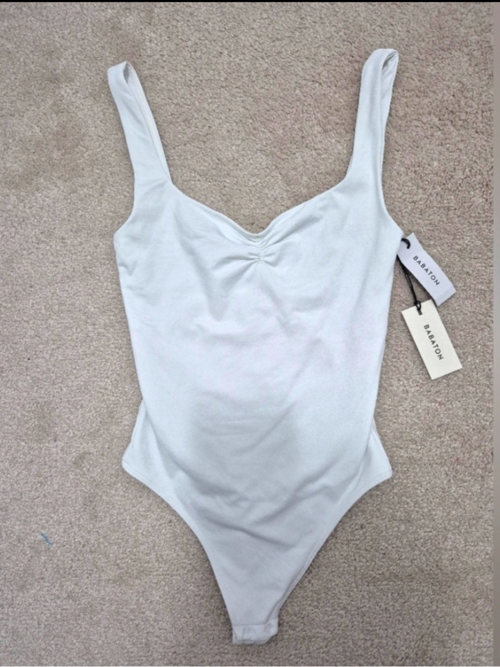 Babaton Off-White Scoop Neck Bodysuit